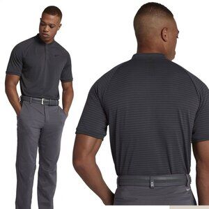 Nike TW Tiger Woods Men's Grey Striped Zonal Cooling Shirt - Size Large